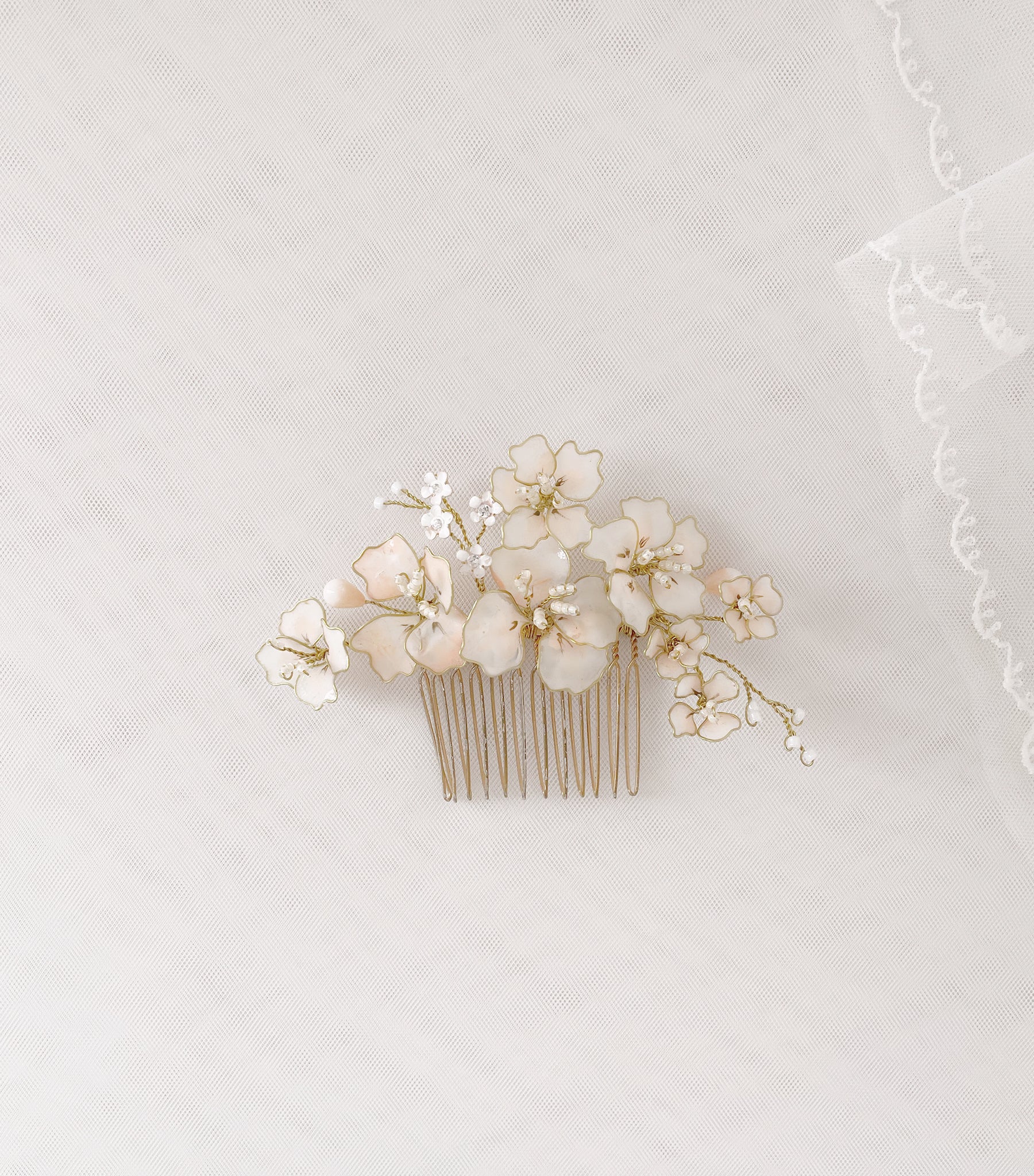 Accessorio Fiori Rosa per Capelli Sposa - Elibre Handmade