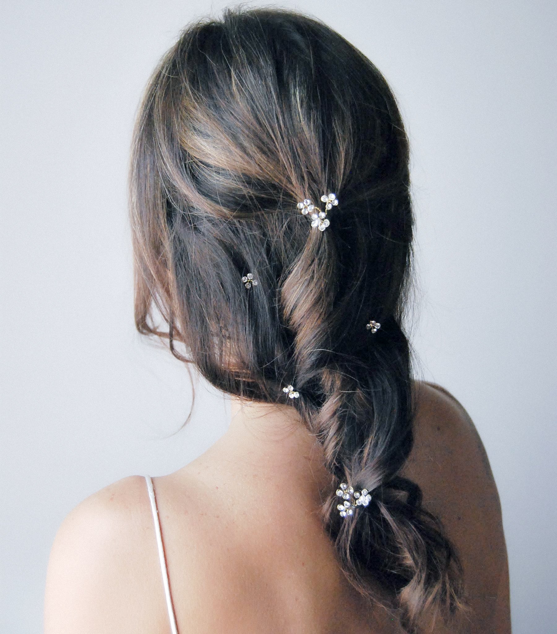 Punti luce per Capelli Sposa con Fiori Swarovski - Elibre Handmade