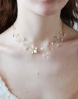 Parure da Sposa - Set Collana e Orecchini floreale con perle e cristalli