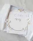 Parure da Sposa - Set Collana e Orecchini con Fiori Bianchi