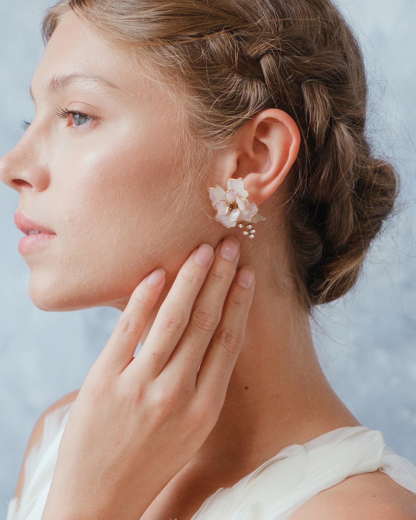 orecchini floreali lavanda e rosa per sposa originale